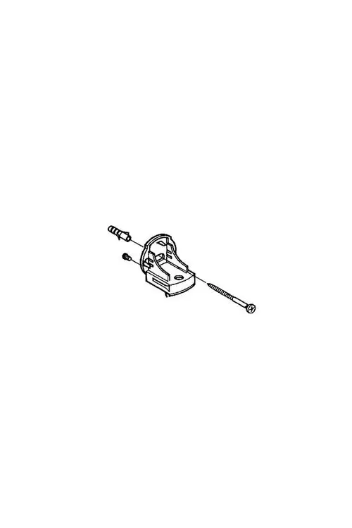 Wandhalter von HANSA mit zwei Schrauben, dargestellt in einer technischen Zeichnung. Das Design zeigt die Halterung ohne zusätzliche Elemente.